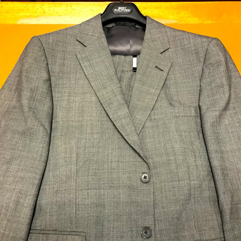 Bert Pulitzer Wool Blend Salt&Pepper Suit